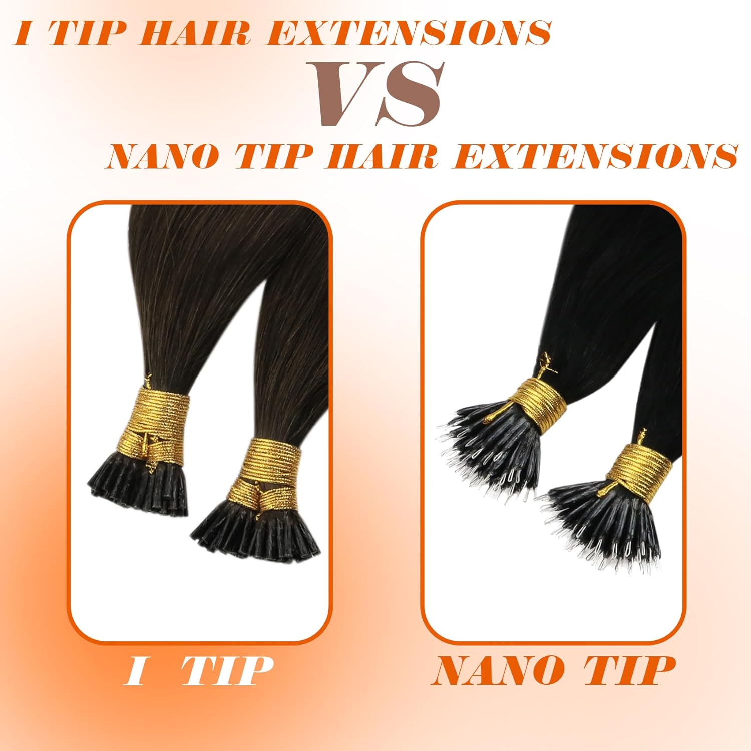 Sunny Hair – Extensiones de cabello humano con punta en I 100S, extensiones de cabello humano marrón chocolate preunido, extensiones de cabello