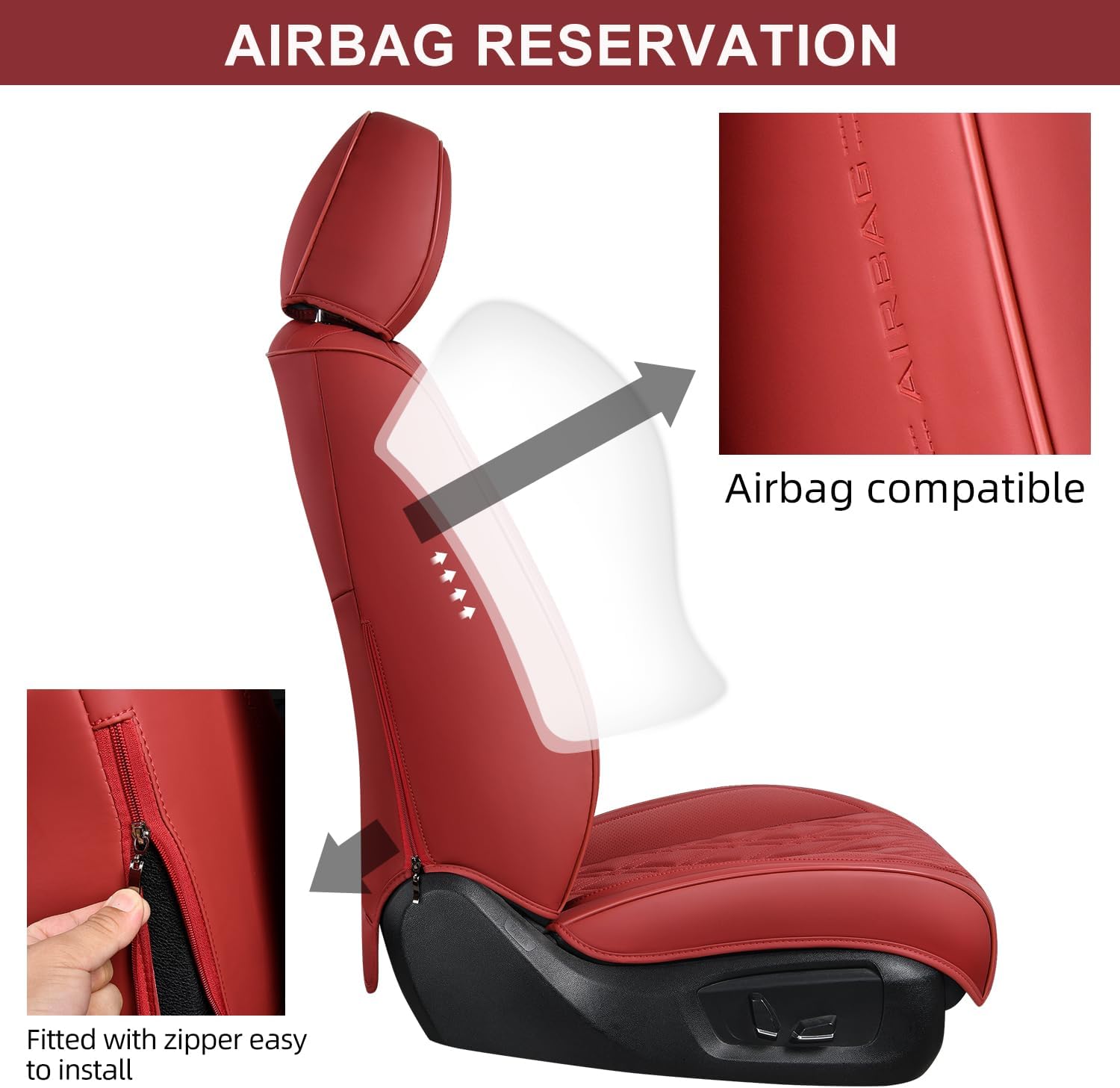 Juego completo de fundas de asiento de automóvil, fundas de cuero transpirable para asientos delanteros y traseros y reposacabezas, funda universal