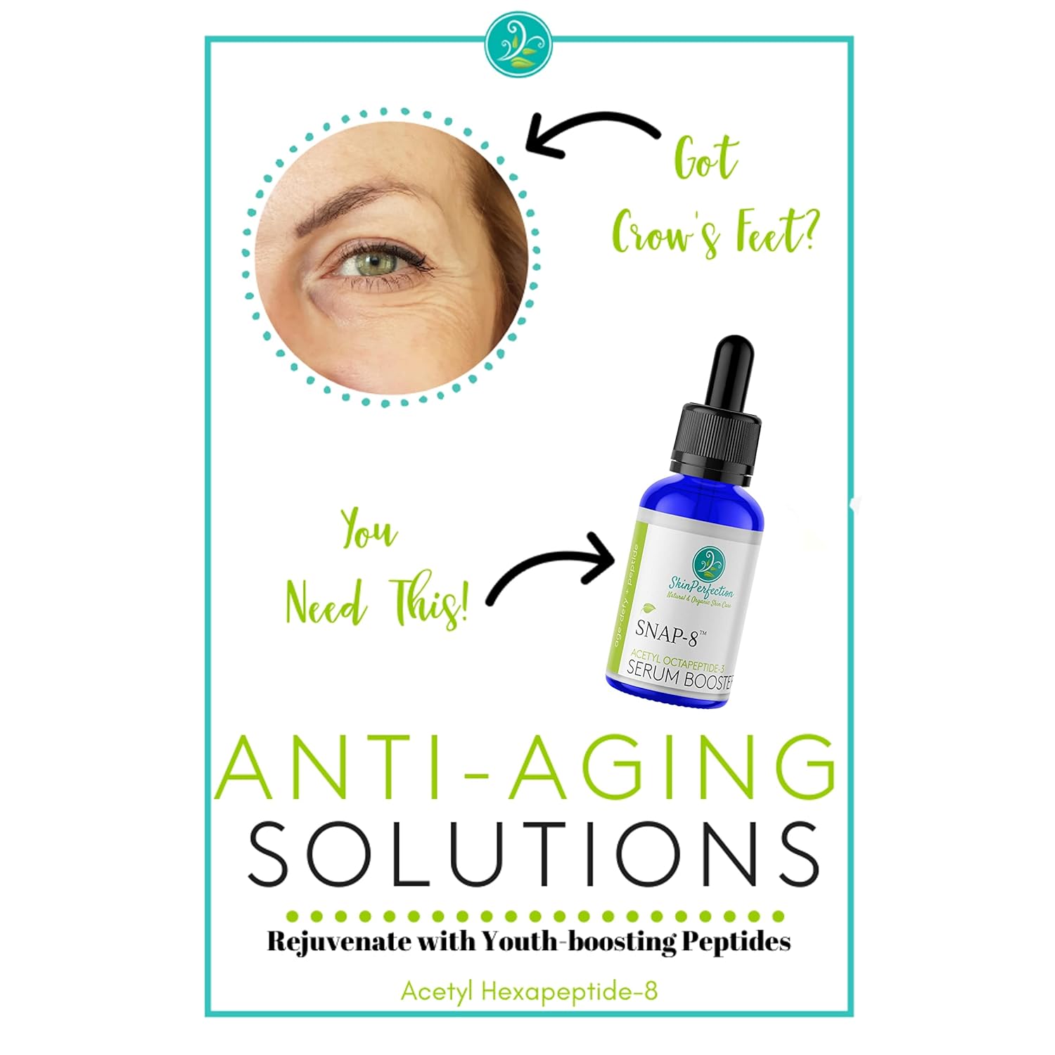 Snap 8 DIY Péptido Booster para línea de expresión vertical Arrugas profundas Pies de gallo Líneas de labios Tratamiento de frente Añadir 2 sueros