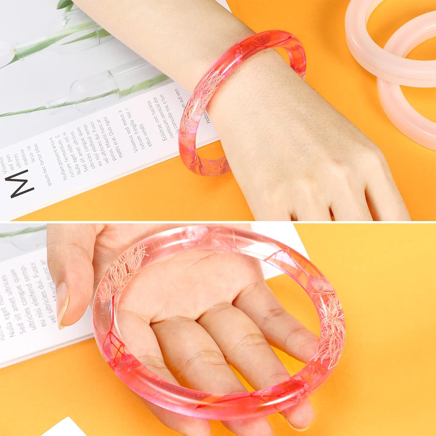 Molde de silicona grande para brazaletes, molde de fundición de resina, molde redondo de joyería, molde de pulsera para hacer joyas, suministros de