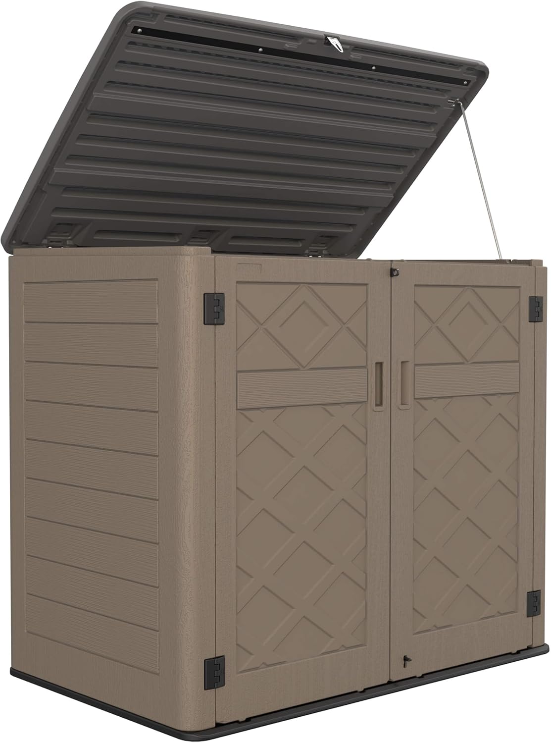 HOMSPARK Cobertizo de almacenamiento al aire libre más grande, caja de almacenamiento para exteriores de 48 pies cúbicos, impermeable, armario de