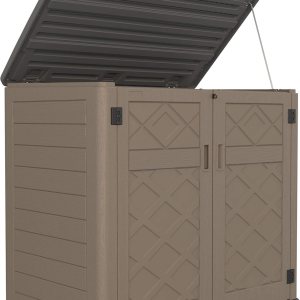 HOMSPARK Cobertizo de almacenamiento al aire libre más grande, caja de almacenamiento para exteriores de 48 pies cúbicos, impermeable, armario de HOMSPARK Cobertizo de almacenamiento al aire libre más grande, caja de almacenamiento para exteriores de 48 pies cúbicos, impermeable, armario de