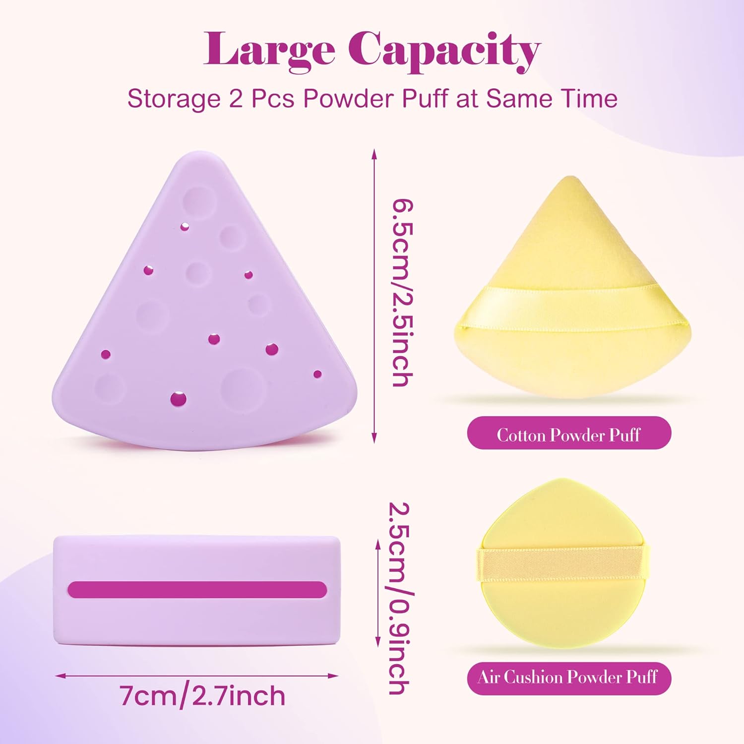 ISKYBOB Juego de 3 fundas para esponja de maquillaje, con forma de queso triangular, soporte para licuadora de belleza de silicona, transpirable,