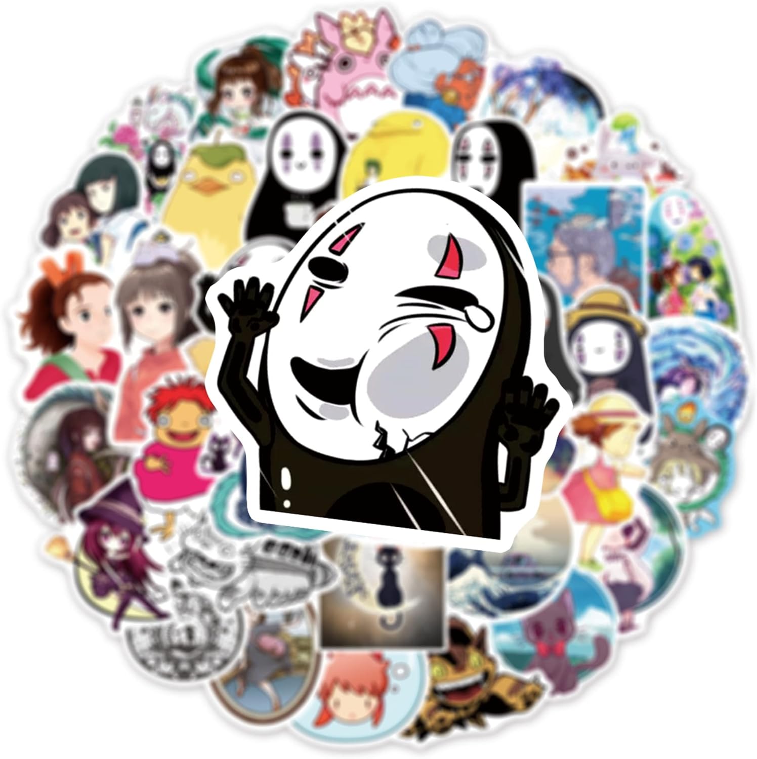 100 calcomanías de Miyazaki Hayao, calcomanías de anime de dibujos animados, calcomanías de vinilo para Hydro Flask, laptop, botella de agua,