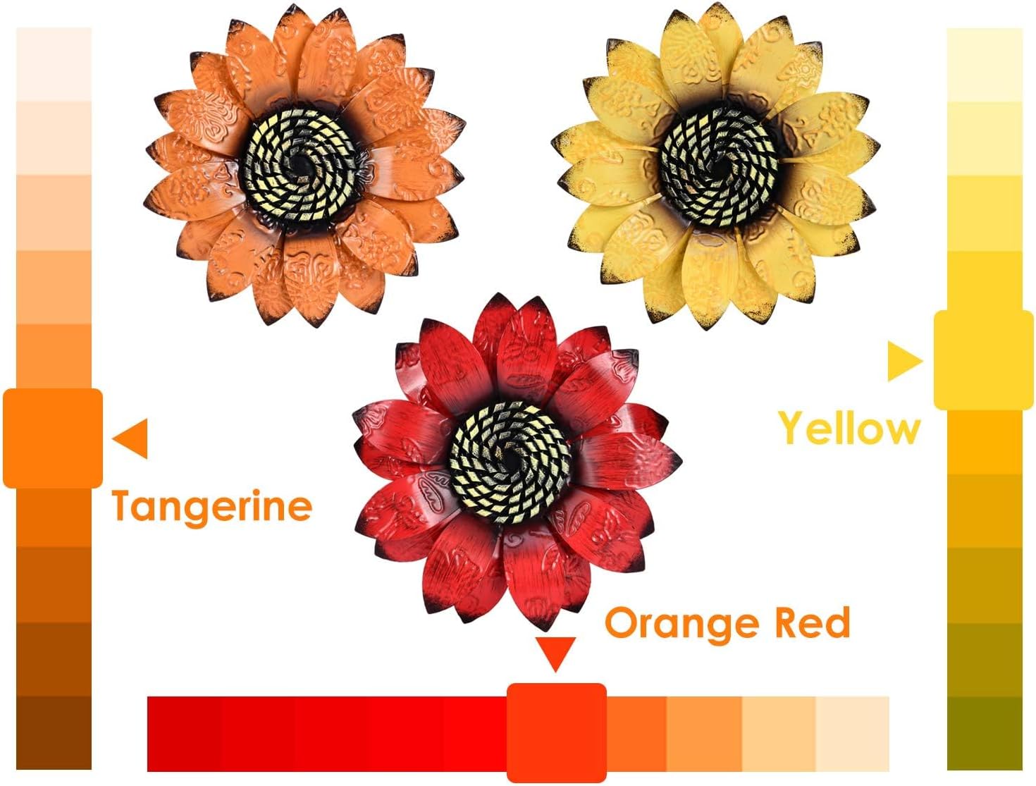 YEAHOME Decoración de pared de girasol, decoración de pared de flores de metal de 9 pulgadas, decoración de jardín de girasol para colgar para