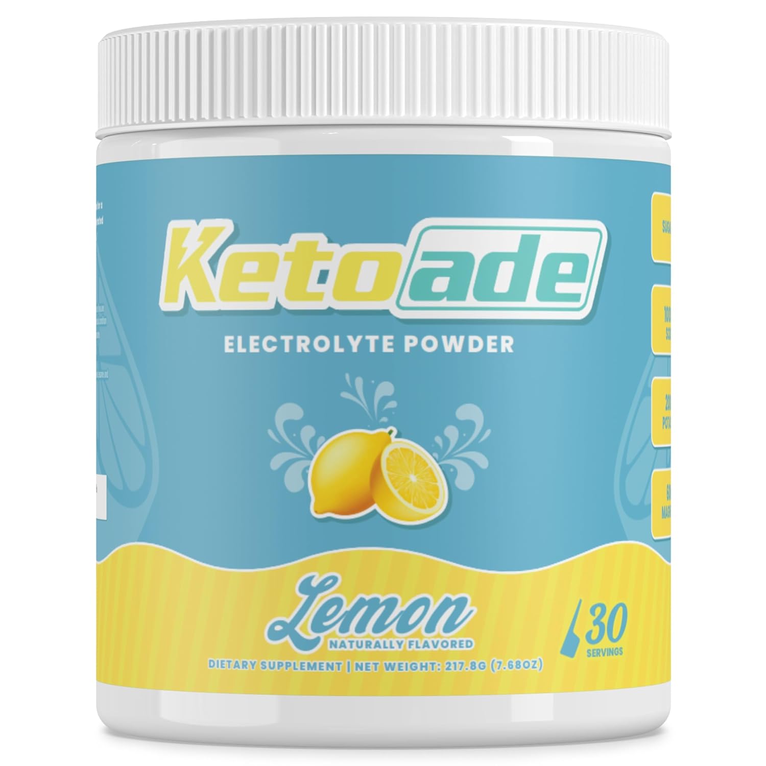 Ketoade Mezcla de bebidas en polvo con electrolitos, sin azúcar, 30 porciones