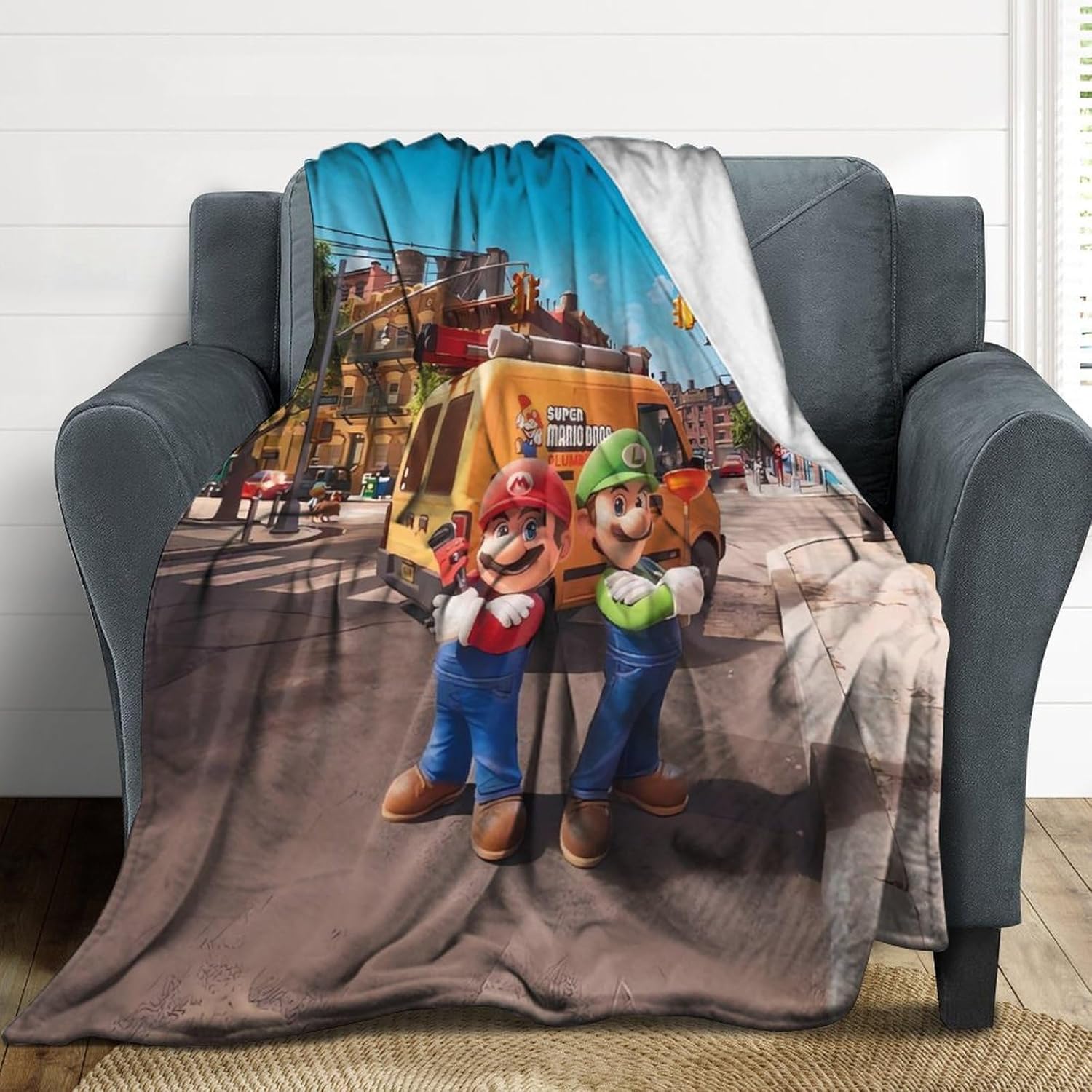 Super Bros – Manta de película de Bowser, para niños y niñas, ligera y súper suave, para sofá cama, sala de estar, para adultos y mujeres, para