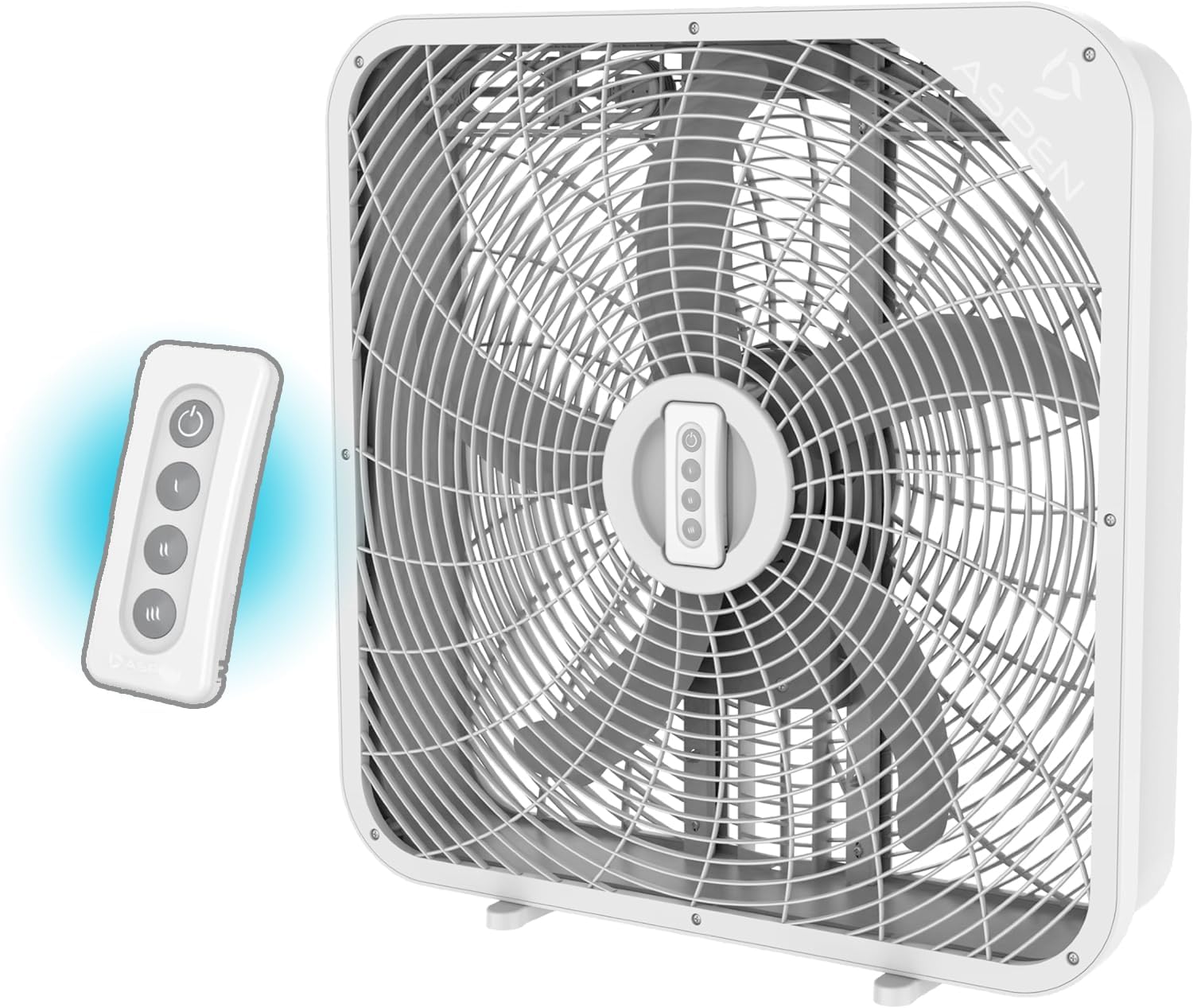 Aspen Ventilador de ventana de 20 pulgadas con control remoto, 3 velocidades de alto rendimiento y más de 2000 CFM de flujo de aire superior,