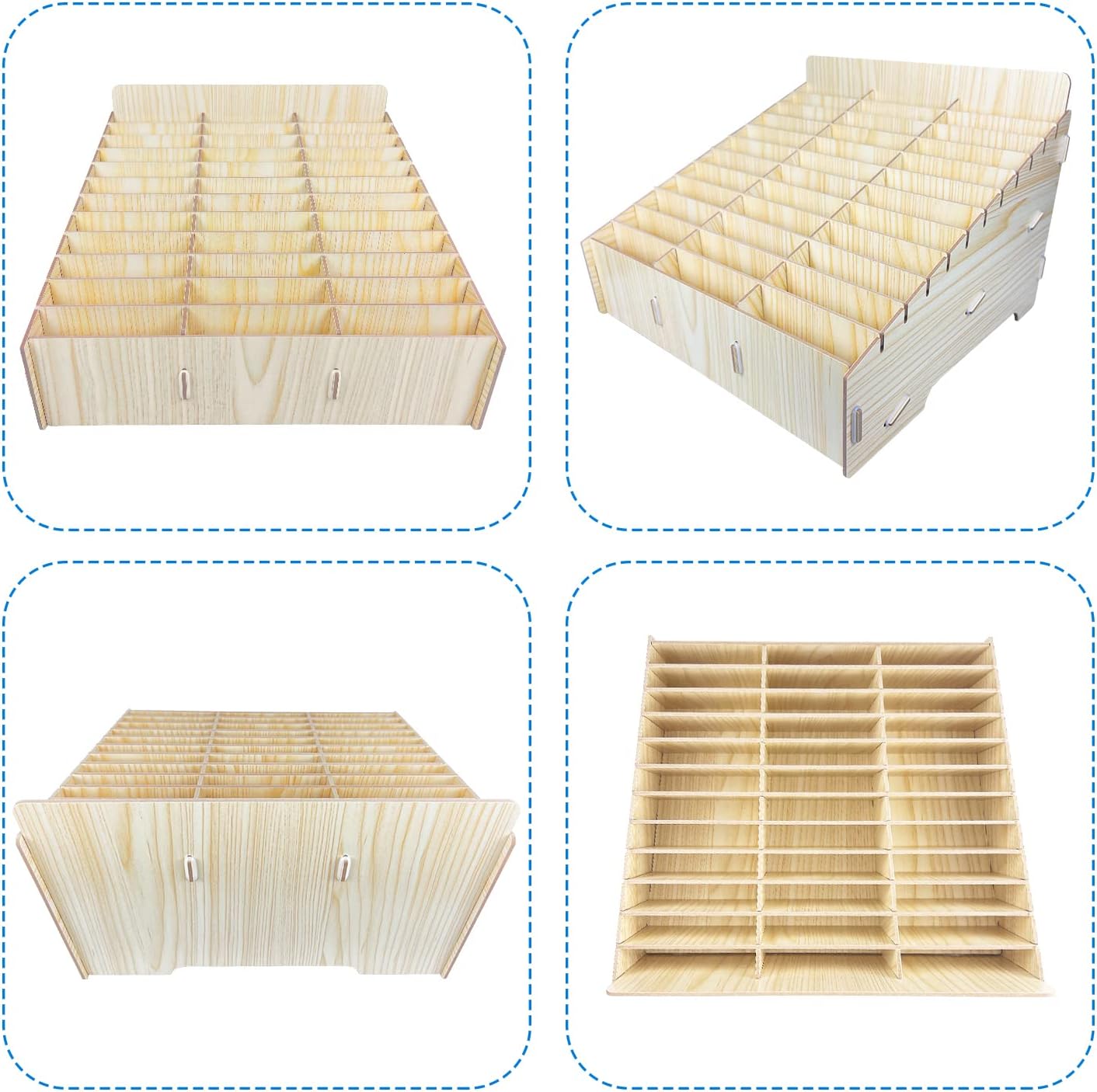 Hejall Wooden Desktop Storage Box Mobile Phone Management Storage Box Creative Desktop Office Meeting Finishing Grid Multi Cell Phone Rack Display