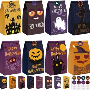 Hommay Bolsas de golosinas de Halloween, 80 bolsas de papel de Halloween, bolsas de regalo de dulce o truco, a granel, pequeñas bolsas de regalo de Hommay Bolsas de golosinas de Halloween, 80 bolsas de papel de Halloween, bolsas de regalo de dulce o truco, a granel, pequeñas bolsas de regalo de