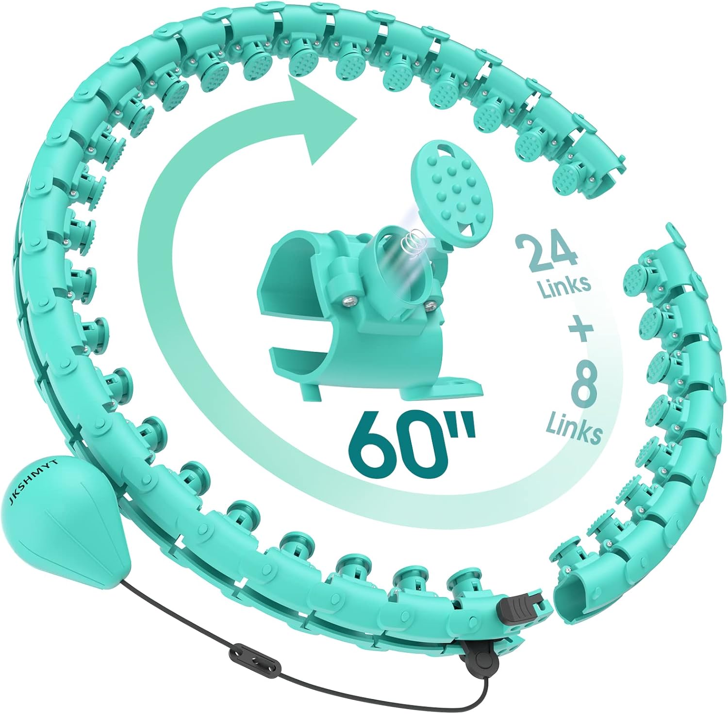 Aro de hula circular inteligente con peso para pérdida de peso de adultos, aro infinito de fitness, ajuste de aro de 4 libras, cintura de 60