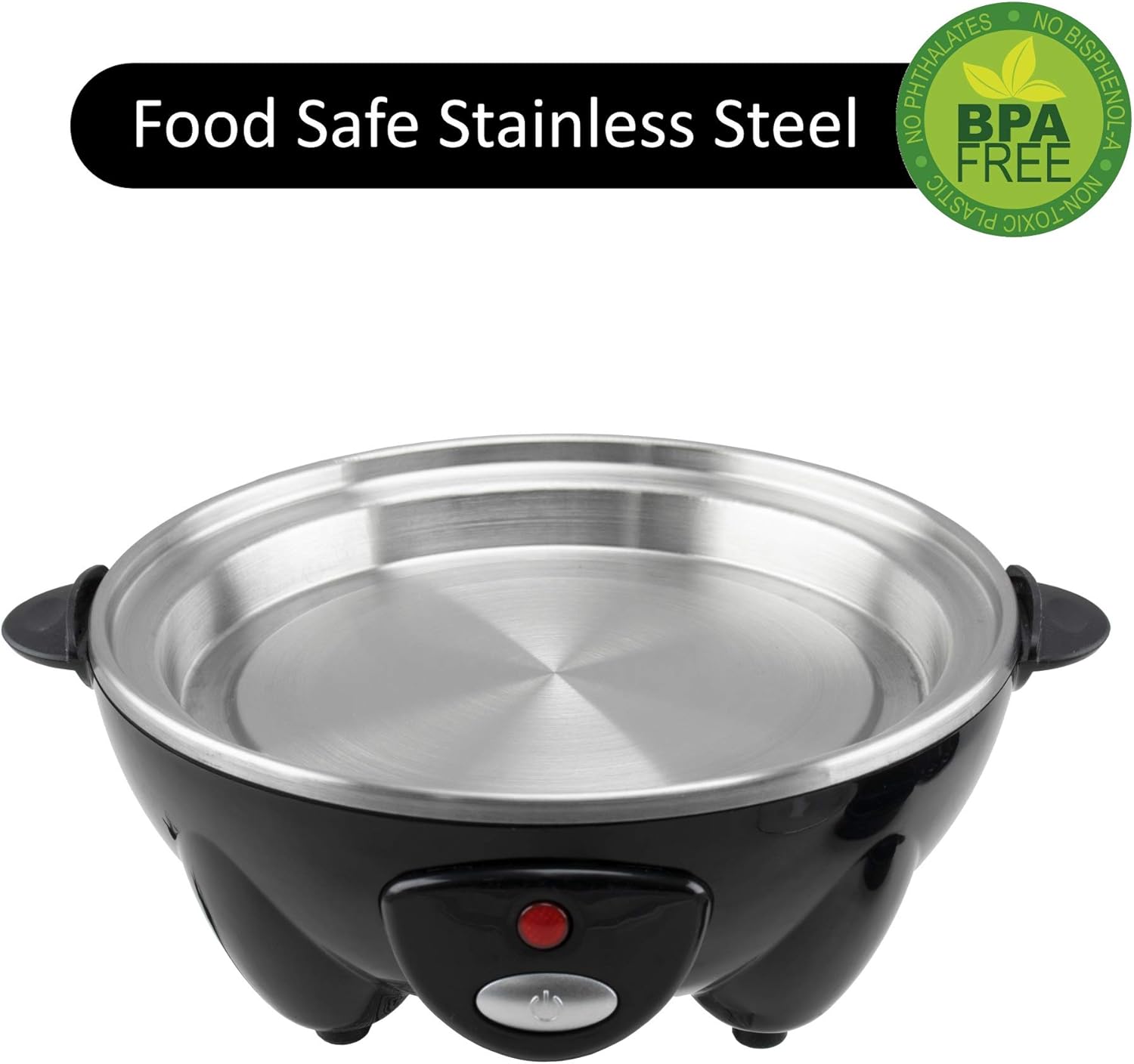 Brentwood TS-1045BK Appliances – Olla eléctrica para huevos con apagado automático (negro), talla única