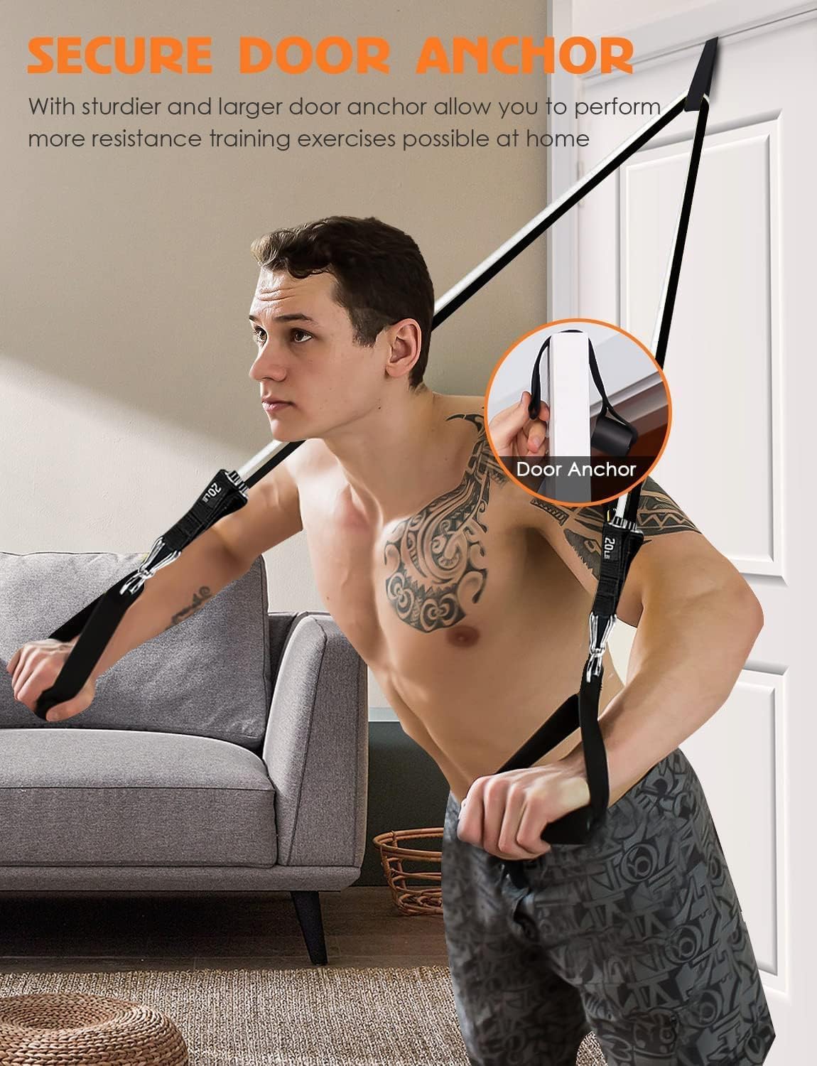 WHATAFIT Bandas de resistencia, bandas de ejercicio, bandas de resistencia para entrenamiento, bandas de entrenamiento con asas para hombres y