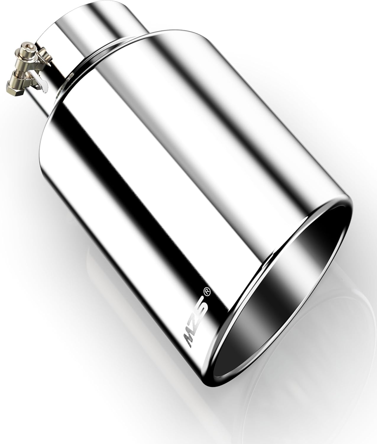 MZS Punta de escape, acero inoxidable 5 “entrada 8 “salida 15” longitud escape escape escape universal ángulo inclinado corte