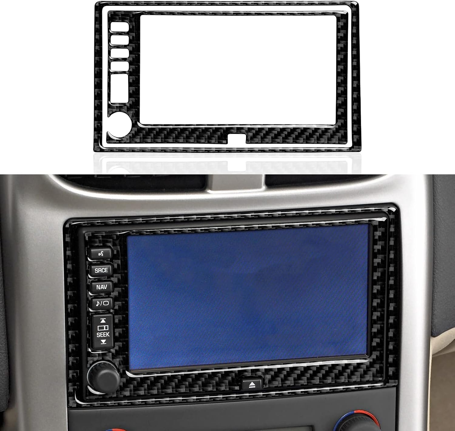 Adhesivo para panel de CD de consola central de automóvil, cubierta interior de fibra de carbono para Chevrolet Corvette C6 Z06  C6 ZR1  C6 Grand