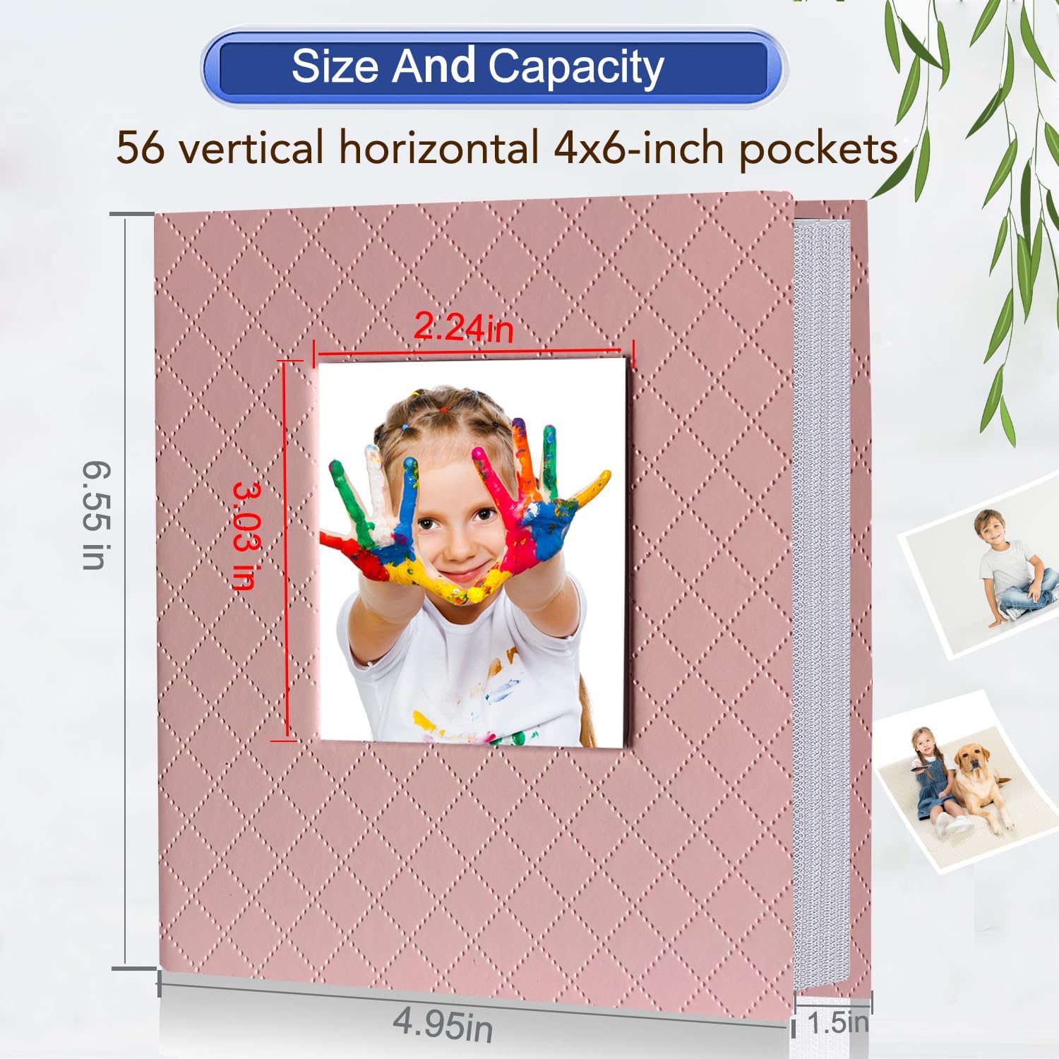 Zoview Art Álbum de fotos pequeño portátil de 4 x 6 pulgadas, cada 28 páginas transparentes con capacidad para 56 imágenes, mini álbumes de piel