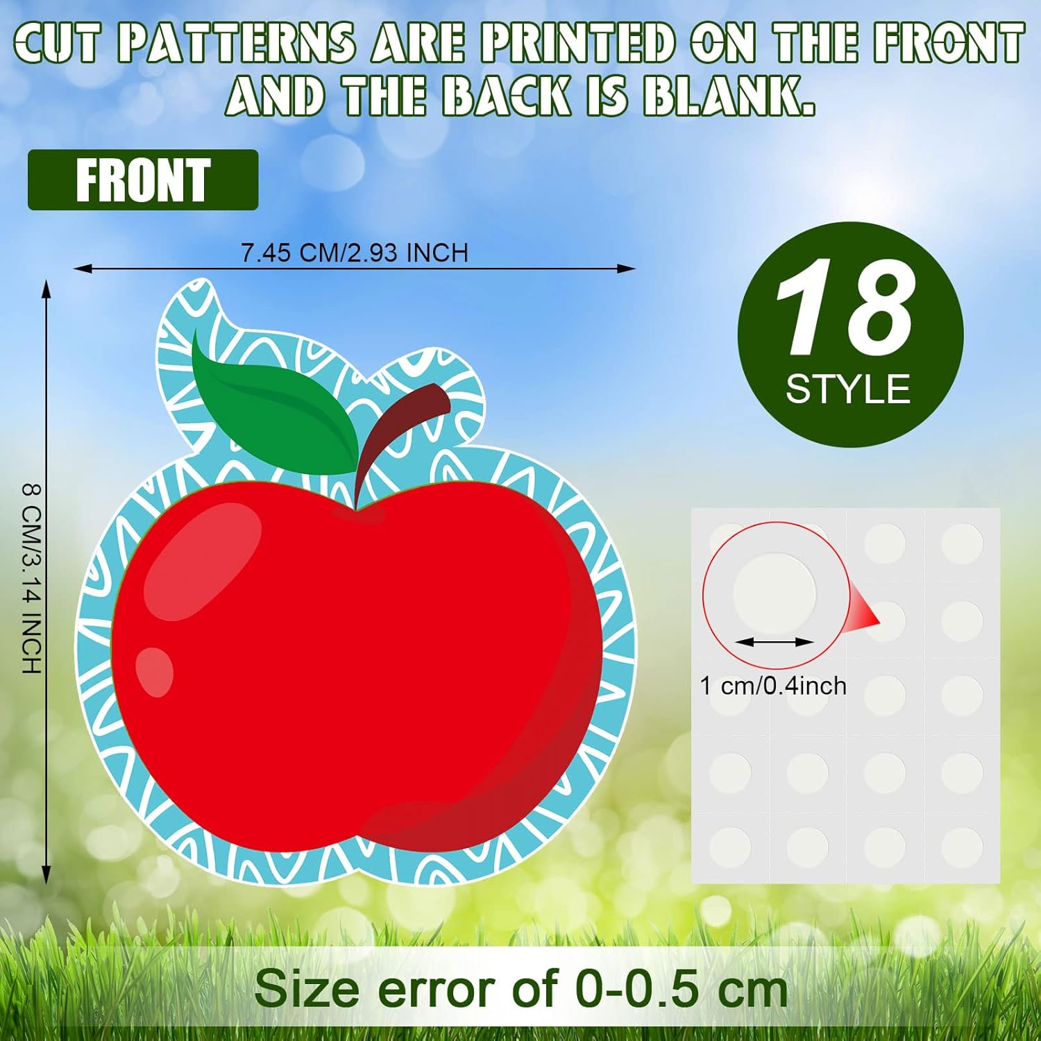 Zonon 90 piezas de recortes de manzana, decoración de tablón de anuncios para oficina, aula, fiesta, tablón de anuncios, pizarra de pared,