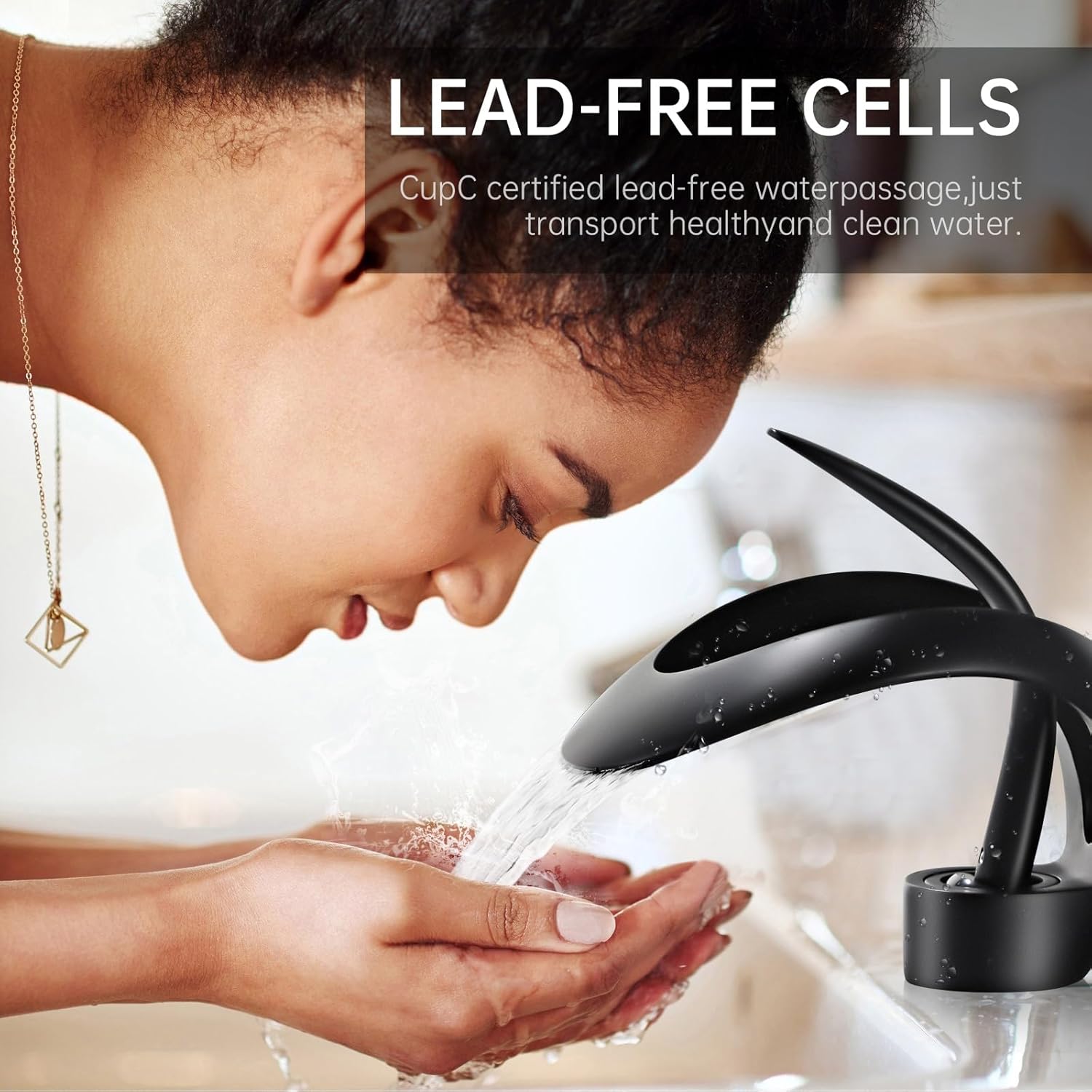 Moderno grifo de lavabo de baño de 1 agujero negro sola manija grifo de lavabo (negro)