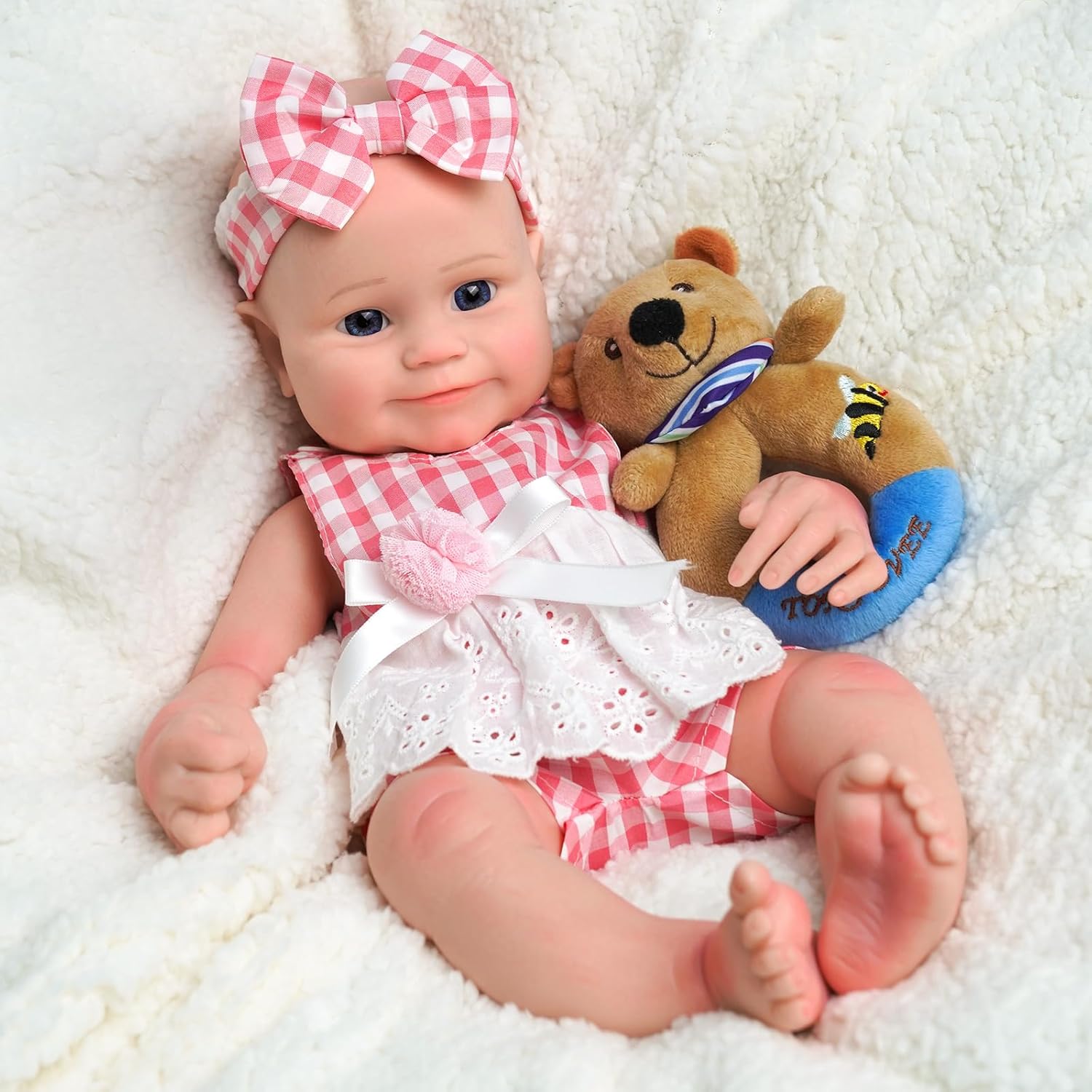 JIZHI Muñecas de bebé Reborn de silicona de cuerpo completo, 16 pulgadas, 5.73 libras, peso de silicona de platino completo, realista, muñeca de
