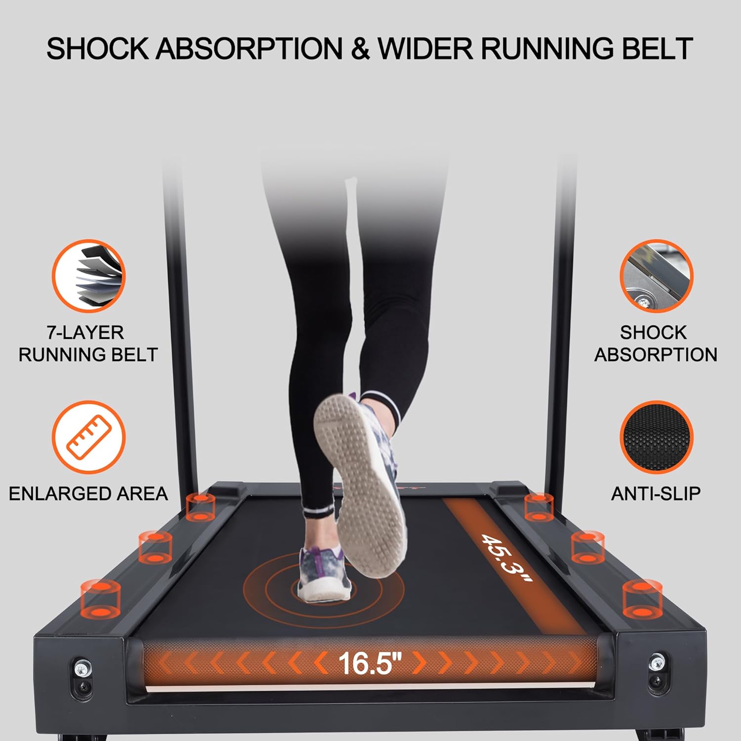 Cintas de correr para el hogar, caminadora plegable con pantalla LCD, cinta de correr inclinada de 300 a 350 libras, capacidad de peso para caminar