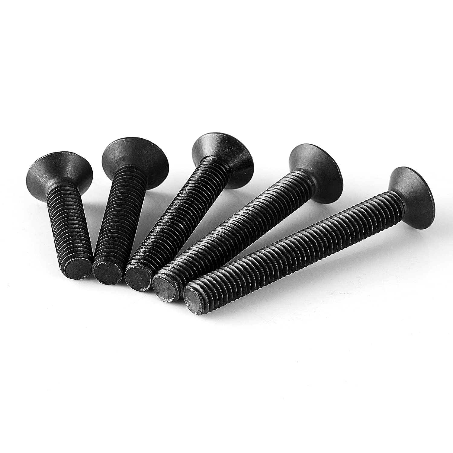 Tornillos avellanados de cabeza plana M5 x 0.787 in, 0.984 in, 1.181 in, 1.378 in, 1.575 in, tornillos avellanados, acero de aleación de grado 10.9,