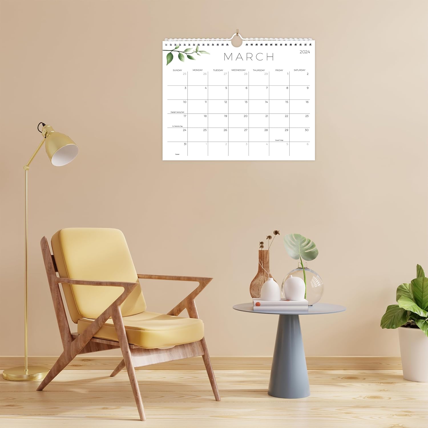 Calendario de pared 2024-2025. Calendario de pared de enero de 2024 a junio de 2025. Calendario mensual de 11.5 x 14 pulgadas, calendario estético