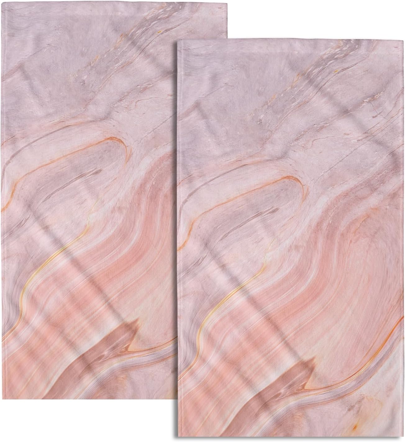 Juego de 2 toallas de baño decorativas de color oro rosa, gris, súper suaves para baño, cocina, hotel, gimnasio, spa, día de la madre, regalos de