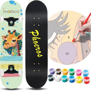 DIY Complete Skateboards- Standard Skateboards for Beginners Kids Boys Girls Teenager- 31”x 8”Canadian Maple Cruiser Pro Skate Board, Skateboards DIY Complete Skateboards- Standard Skateboards for Beginners Kids Boys Girls Teenager- 31”x 8”Canadian Maple Cruiser Pro Skate Board, Skateboards