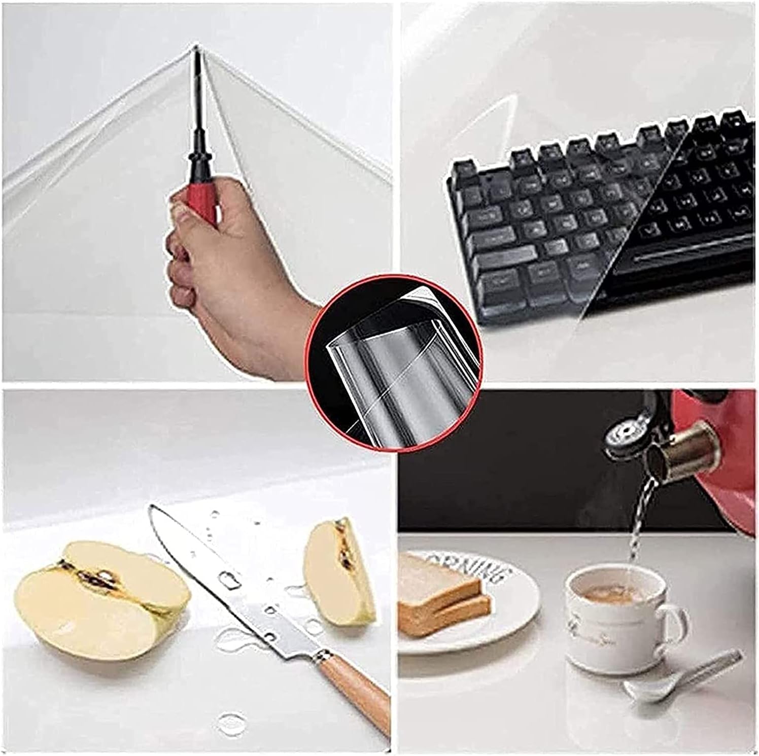 CWYP-043 Protector de mesa transparente, alfombrilla de escritorio, protector de mantel, para escritorios de escritura, mesas de café (tamaño 27.6 x