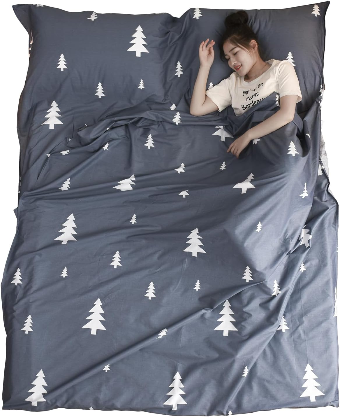 Azarxis Sleeping Bag Liner, Travel Sheet Lightweight Compact Cotton Sleep Bag Sack for Camping, Traveling, Hotels, Hostels & Backpacking