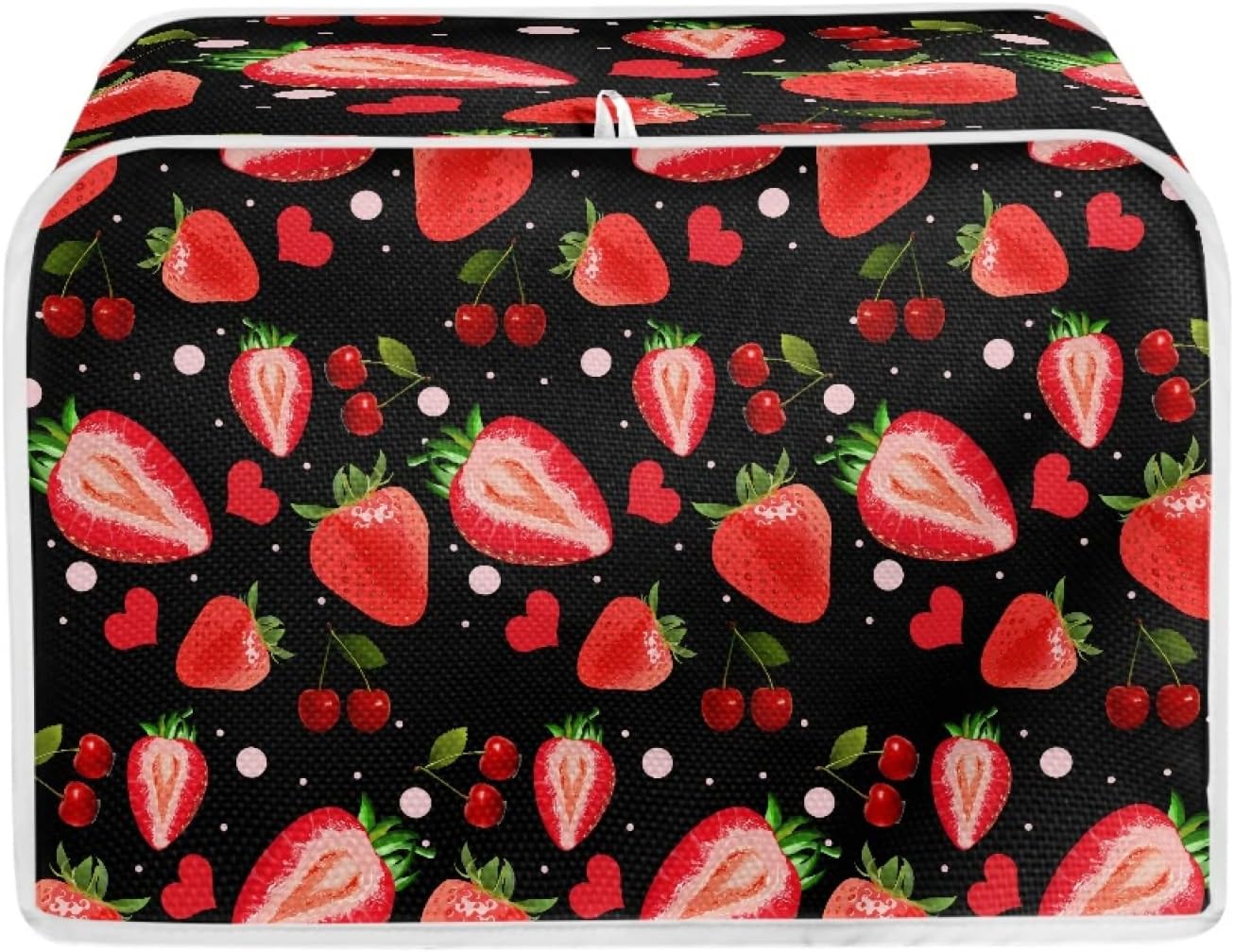 Strawberry Love Print Tostadora Cover 2 rebanadas para electrodomésticos de cocina pequeños, panificadora, protección contra el polvo y las huellas