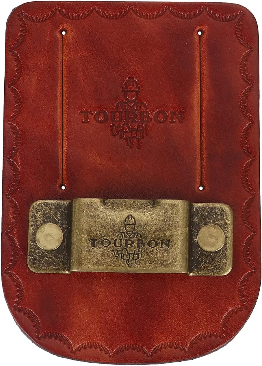 TOURBON – Soporte para cinta métrica (2 unidades), color rojo y marrón