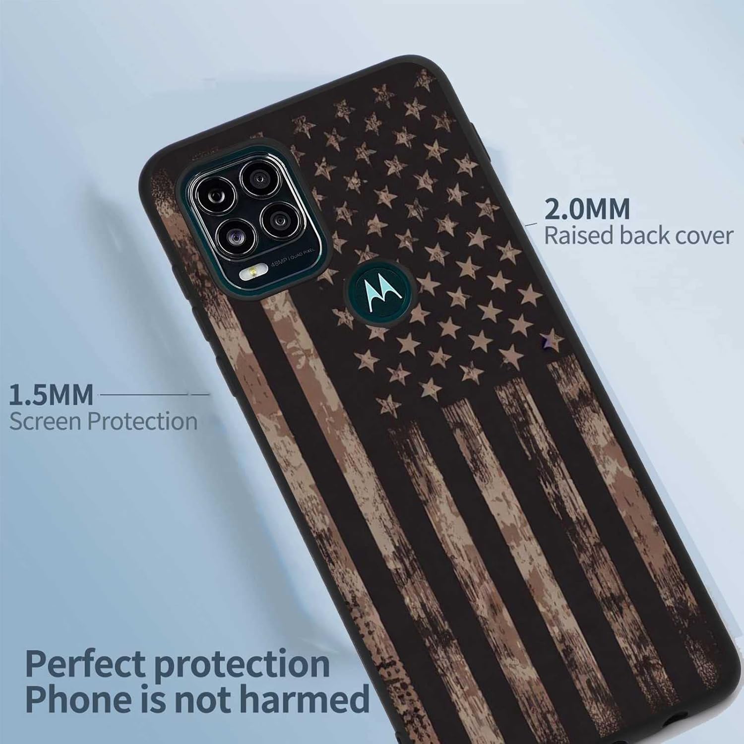 Compatible con Motorola Moto G Stylus 5G Flag Case, Retro USA Flag Soldier Veteran Vintage Graphic para Moto Case Hombres Mujeres Elegante funda de