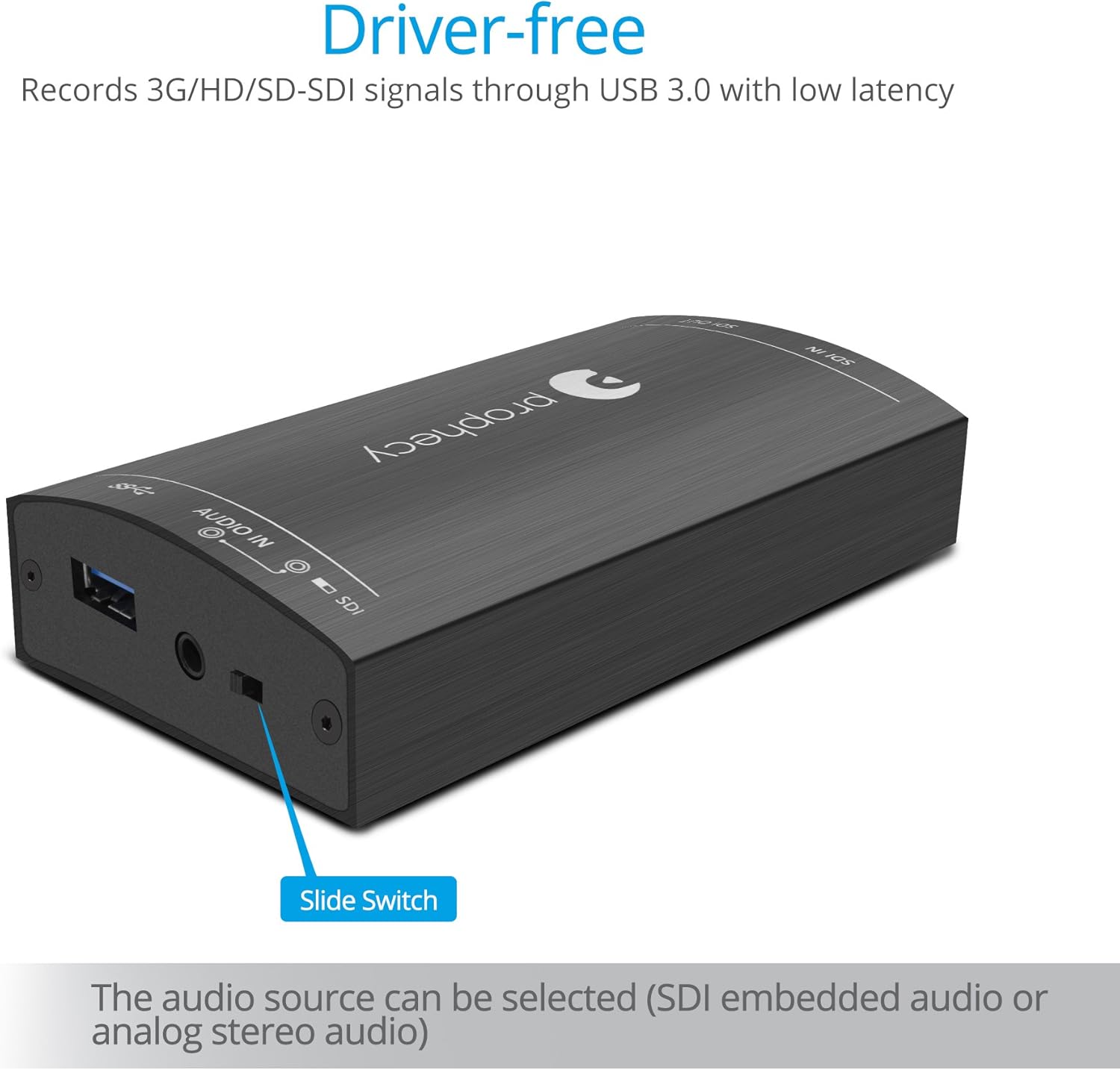gofanco Dispositivo de tarjeta de captura de video SDI Prophecy a través de USB 3.0 – Señales 3GHDSD-SDI, captura y transmite a 1080p 60Hz con bucle