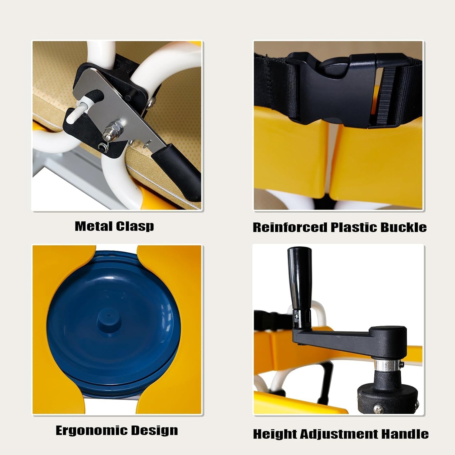 Silla de transferencia de paciente 5 en 1, versátil silla de ruedas para personas mayores, altura ajustable para el hogar y el hospital, ropa de