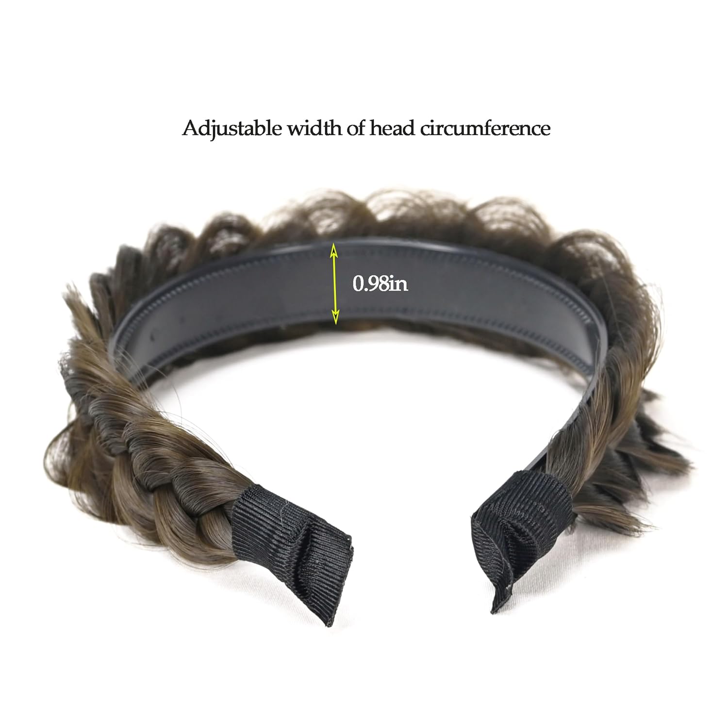 Banda ancha trenzada para el cabello, accesorios para el cabello, banda elástica antideslizante para mujeres y niñas (excremento de vaca azul)