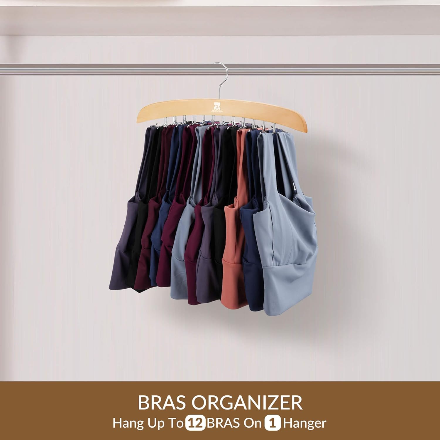 ZEDODIER Perchas para camisetas sin mangas, organizador de brasieres para armario, capacidad de almacenamiento de 24 unidades, organizador de