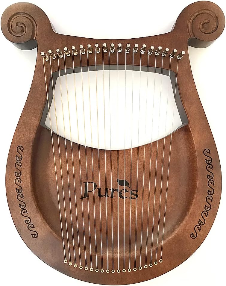 Arpa de lira, lira de ángel de cuerpo sólido de 19 cuerdas con llave de afinación, estilo retro, regalos para principiantes (19 cuerdas)