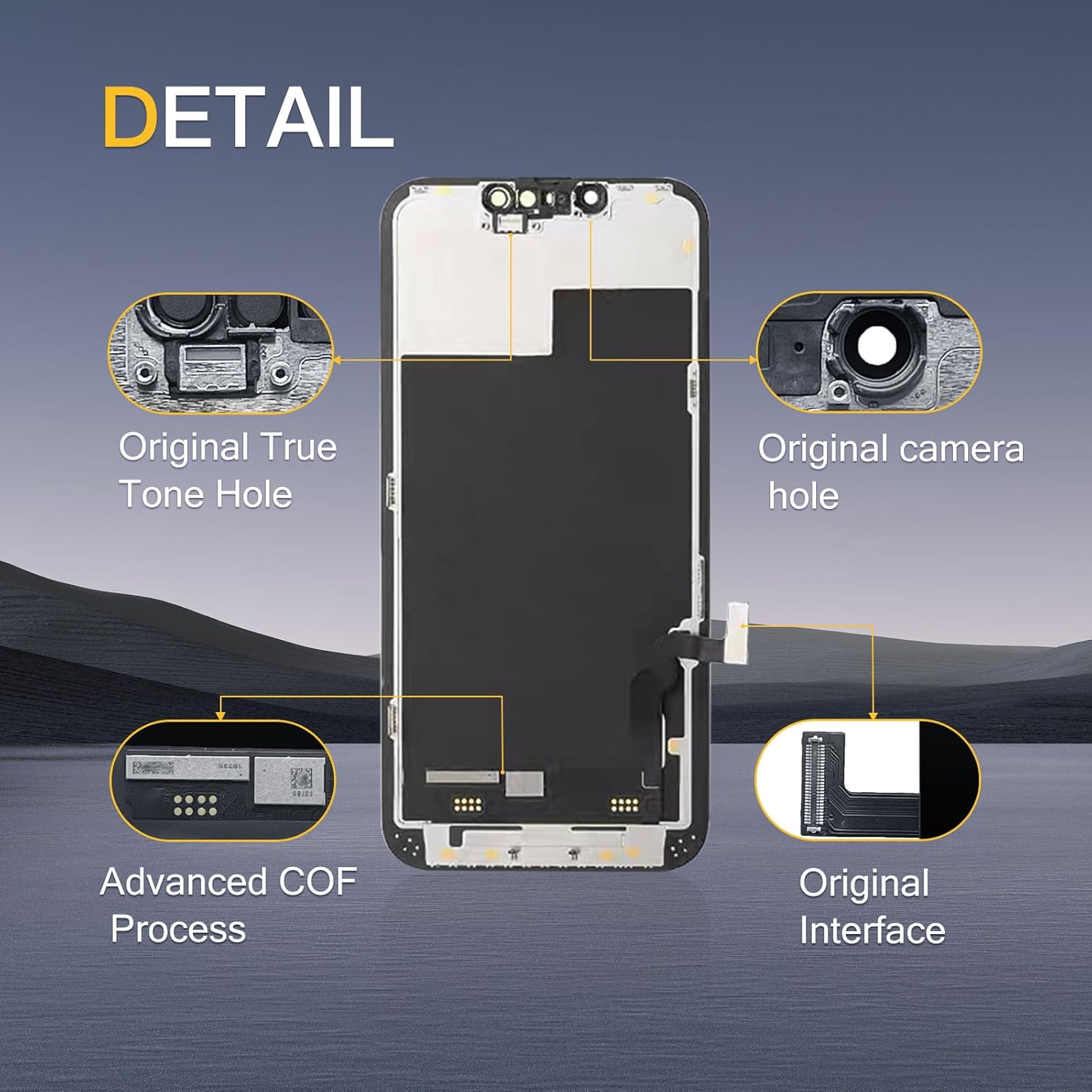 Retina de repuesto para iPhone 13 Mini pantalla táctil 3D de 5.4 pulgadas, pantalla LCD digitalizador con kits de herramientas de reparación, cinta