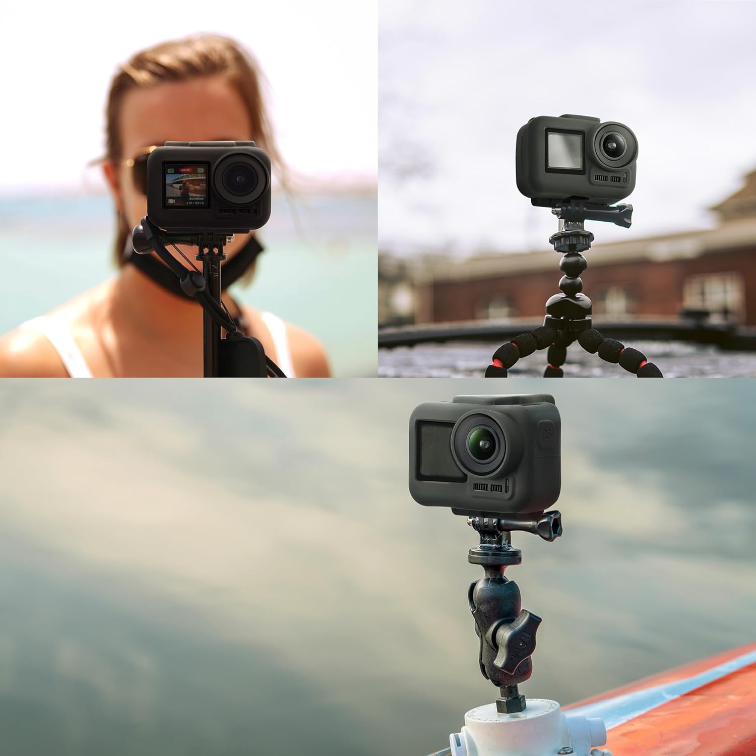 kwmobile Funda de silicona compatible con DJI Osmo Action 1 – Funda protectora para cámara – Negro