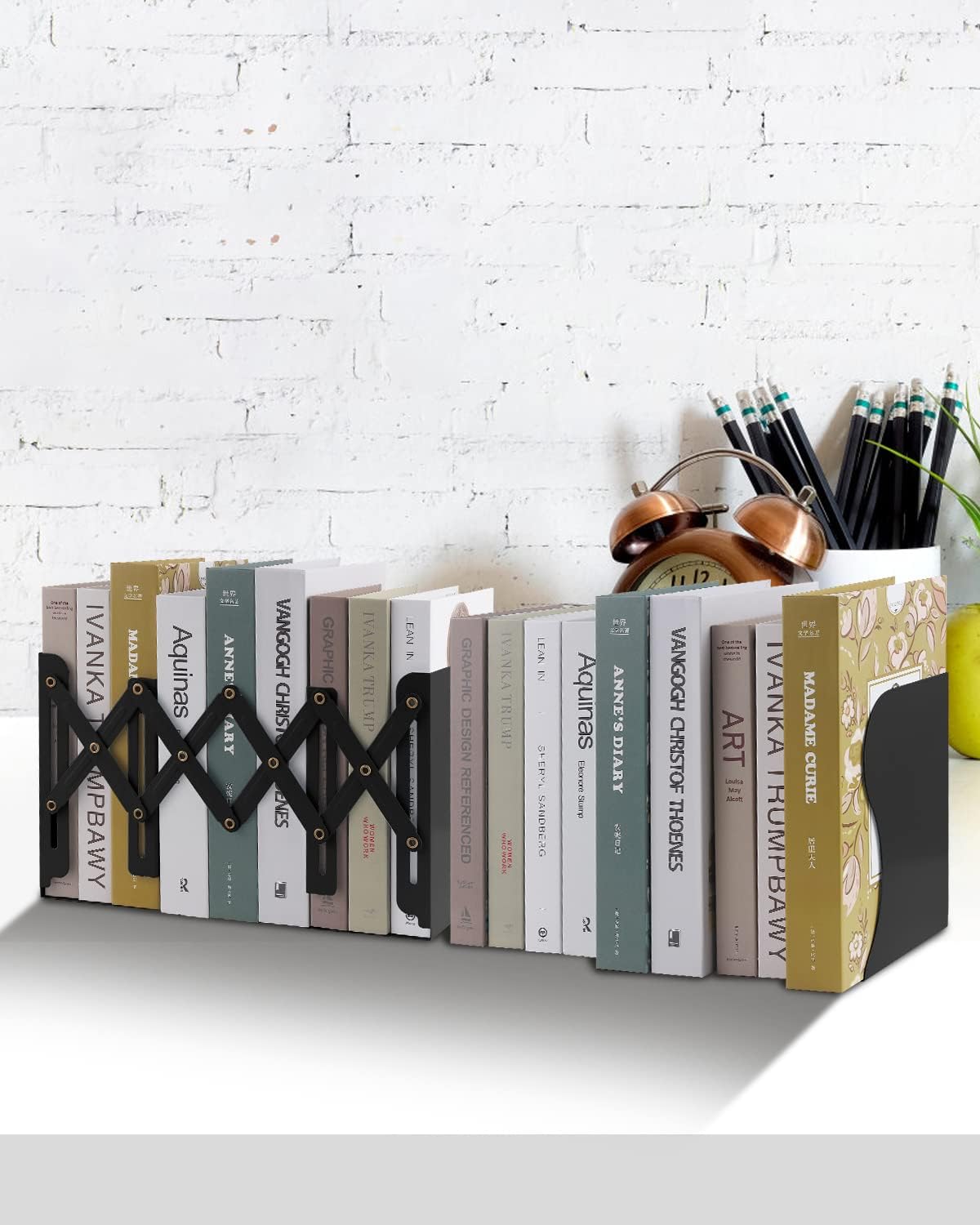Sujetalibros ajustables, extremos de libros de metal para estantes, libro pesado, organizador de archivos de revistas de escritorio para el hogar,
