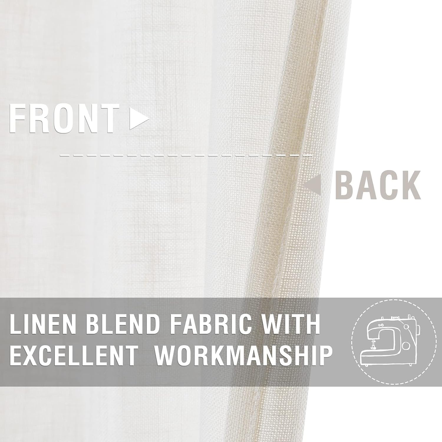 Lazzzy Cortinas de lino para cocina, cortinas de lino con bolsillo para barra, cortinas para baño, sótano, puerta, ventana, cortinas de cocina