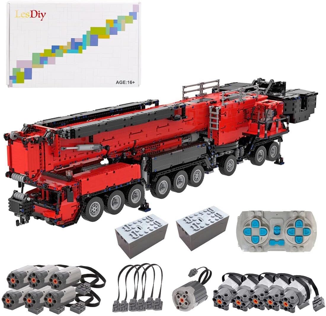 Technic Crane para grúa Liebherr LTM1750, 7778 piezas exclusivas MOC RC construcción de grúa con 12 motores, compatible con Lego