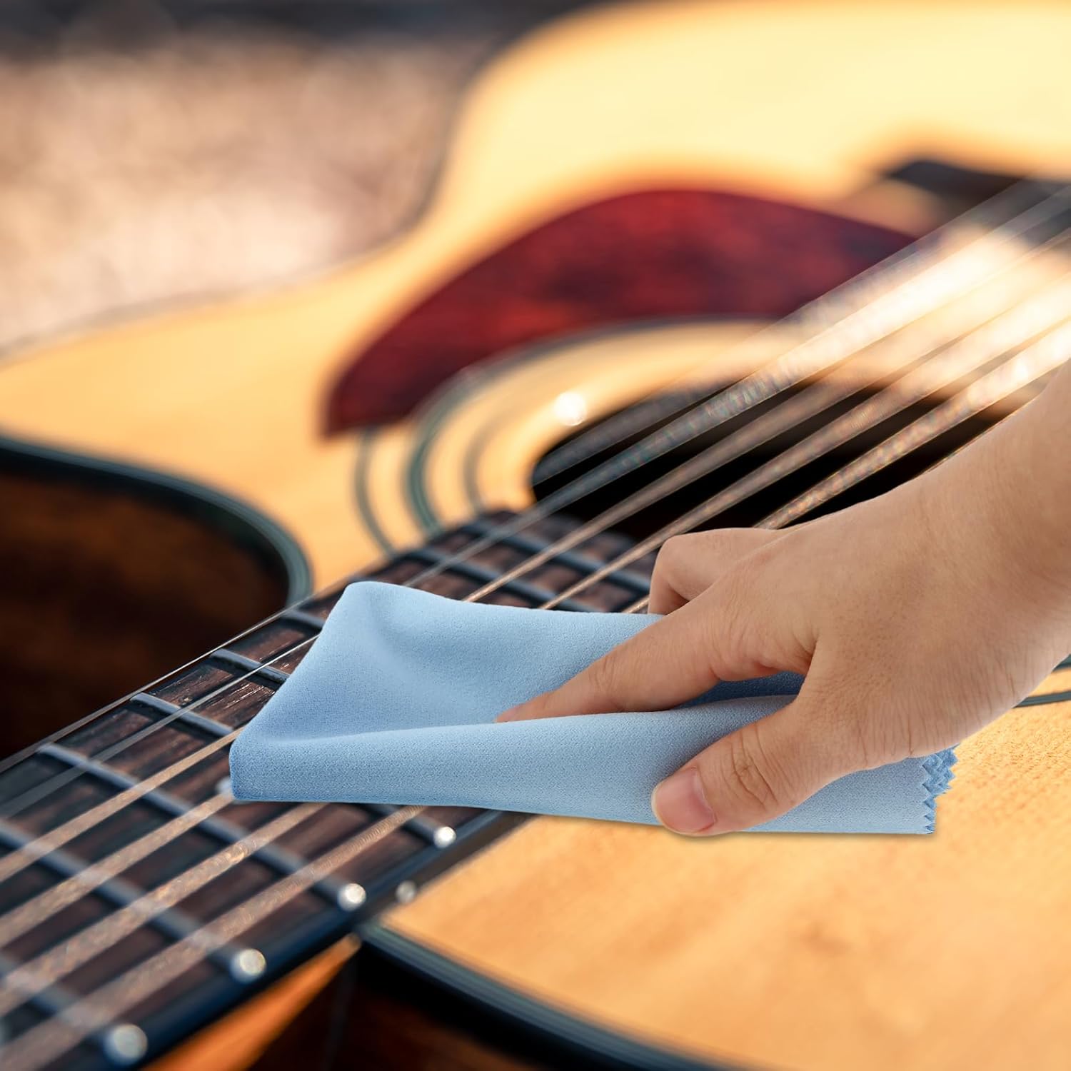 4 paños de limpieza de microfibra pequeños, paño de limpieza de instrumentos musicales suave sin pelusa para guitarra, violín, piano, latón,