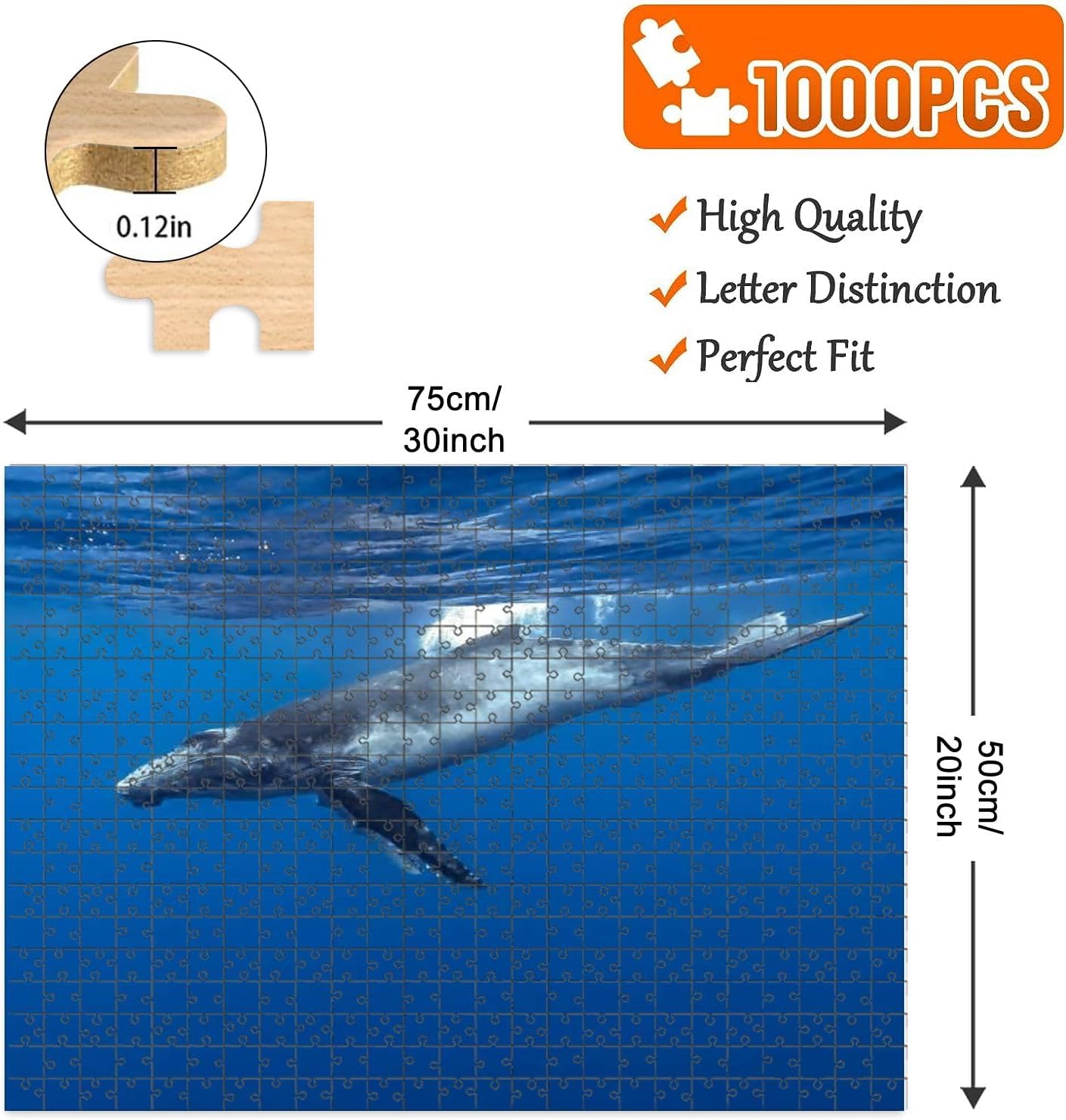 Rompecabezas de 1000 piezas de madera con letras de diseño de área Baleine Bosse rompecabezas regalos para adultos niños rompecabezas familia