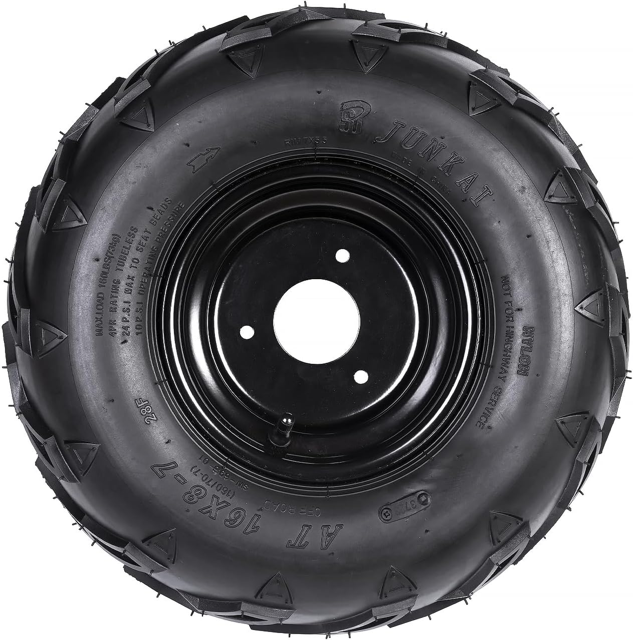 4 neumáticos y llantas ATV Go Kart sin cámara de 16 x 8 a 7 pulgadas, neumáticos delanteros o traseros con llantas para Go Kart Buggy ATV