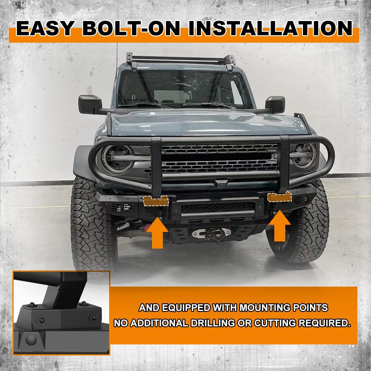 ROXX Bull Bar – Protectores de cepillo para Ford Bronco 2021-2023 con modelo de parachoques delantero modular de fábrica, no para el modelo Bronco