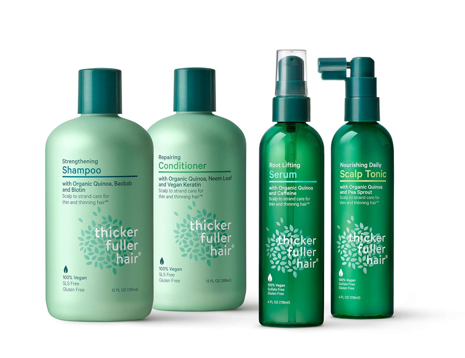 Thicker Hair Care Thicker Fuller Hair Acondicionador reparador, 12 onzas, verde (819933011744)