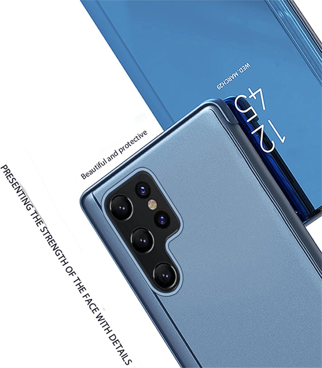 Funda con espejo para Samsung Galaxy S22 Ultra 5G (no S22) para mujer, maquillaje al aire libre, bonita funda delgada para teléfono, protección