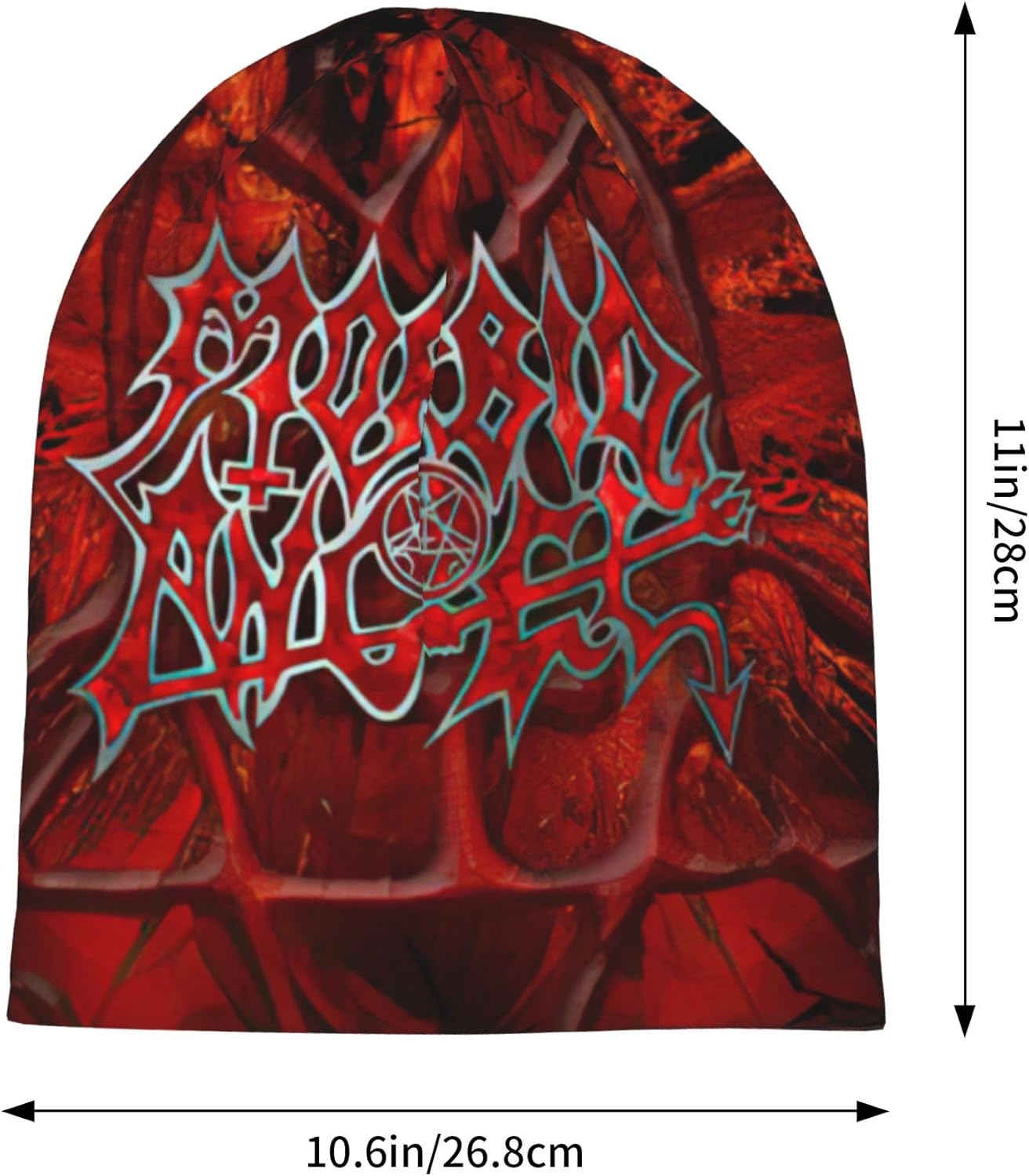 KyjsiUhyU Morbid – Gorros de ángel con banda de metal para hombres, mujeres y adolescentes  Moda delgada unisex Aldult Skull Knit Hat sombrero de